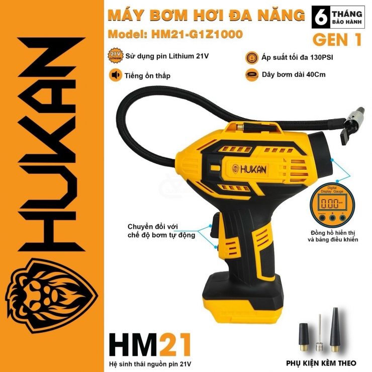 Thân máy bơm hơi dùng pin Hukan HK-Z1000