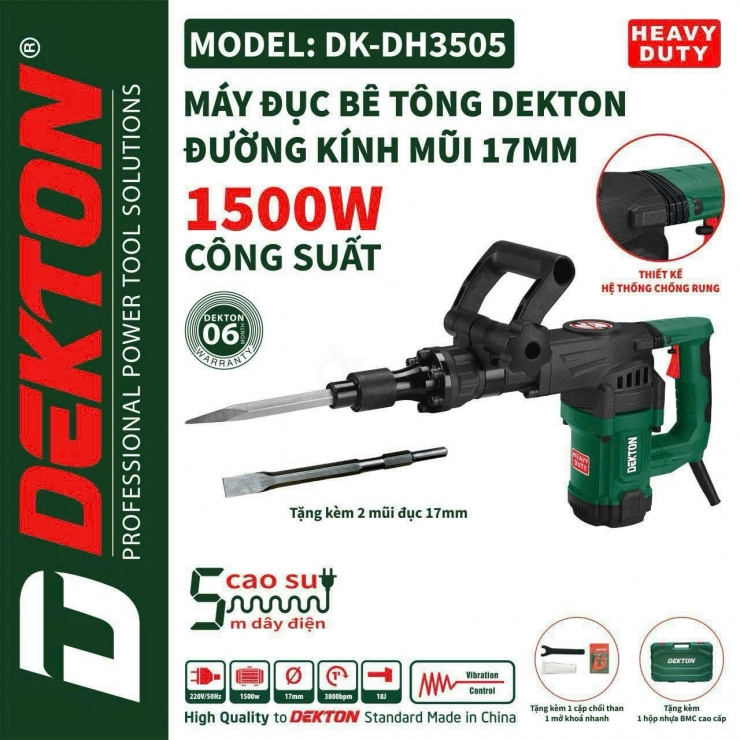 Máy Đục Bê Tông Dekton DK-DH3505 Bản Nâng Cấp