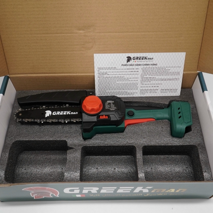 Máy cưa xích 6 inch Pin 21V Greekman HM21-GKCX1360i