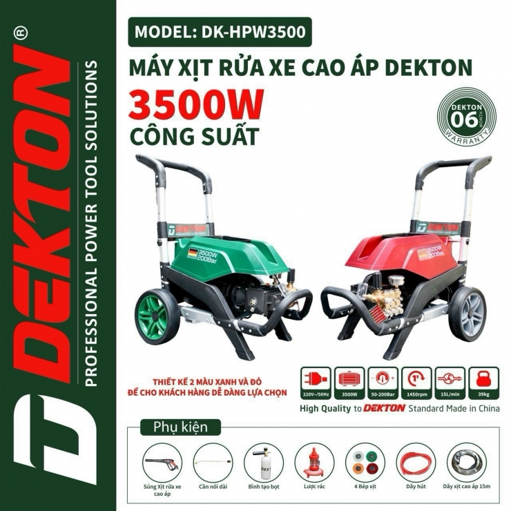 Máy Xịt Rửa Công Nghiệp Cao Áp Dekton DK-HPW3500