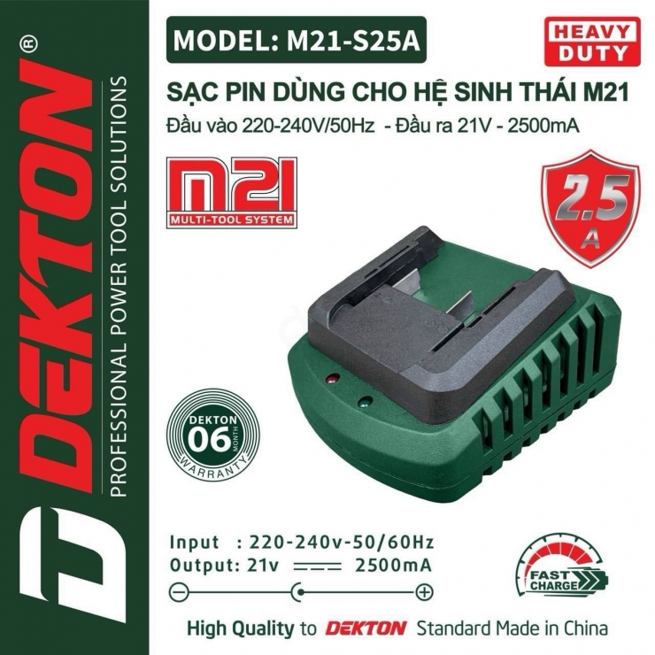 PIn 21V Dekton M21-B4000M 10cell 4Ah