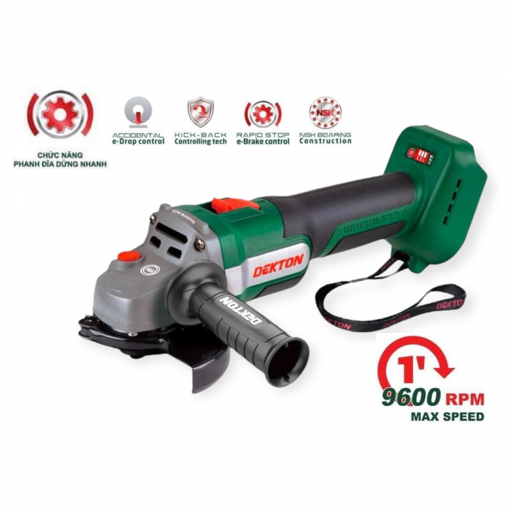 Thân Máy Mài Pin Dekton M21-AG6900 ( Tốc Cao 9600 rpm ) ( Chưa Pin & Sạc )