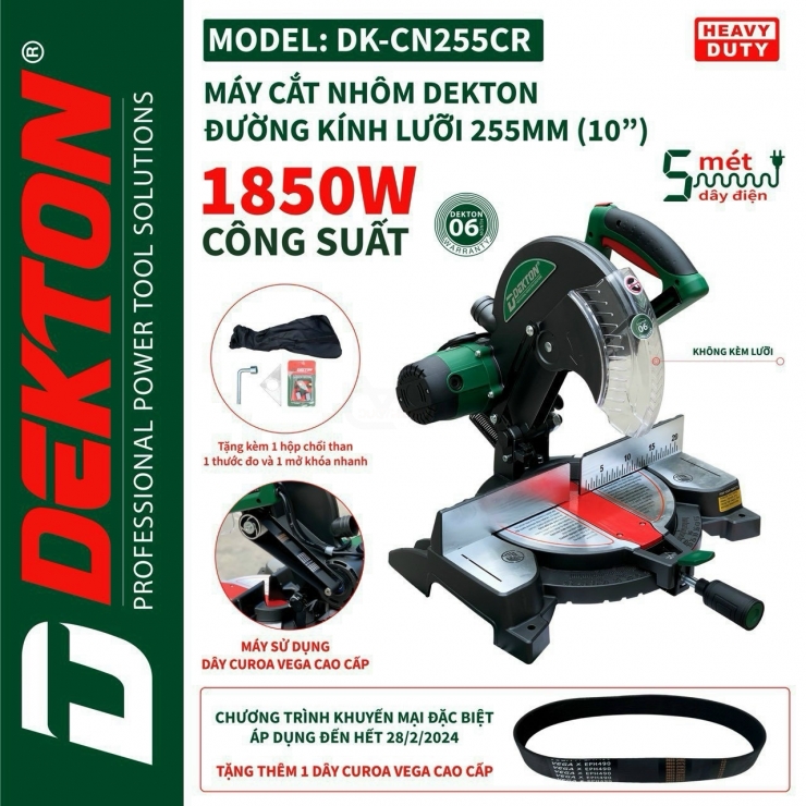Máy cắt nhôm 255mm Dekton DK-CN255CR ( ko kèm theo lưỡi )