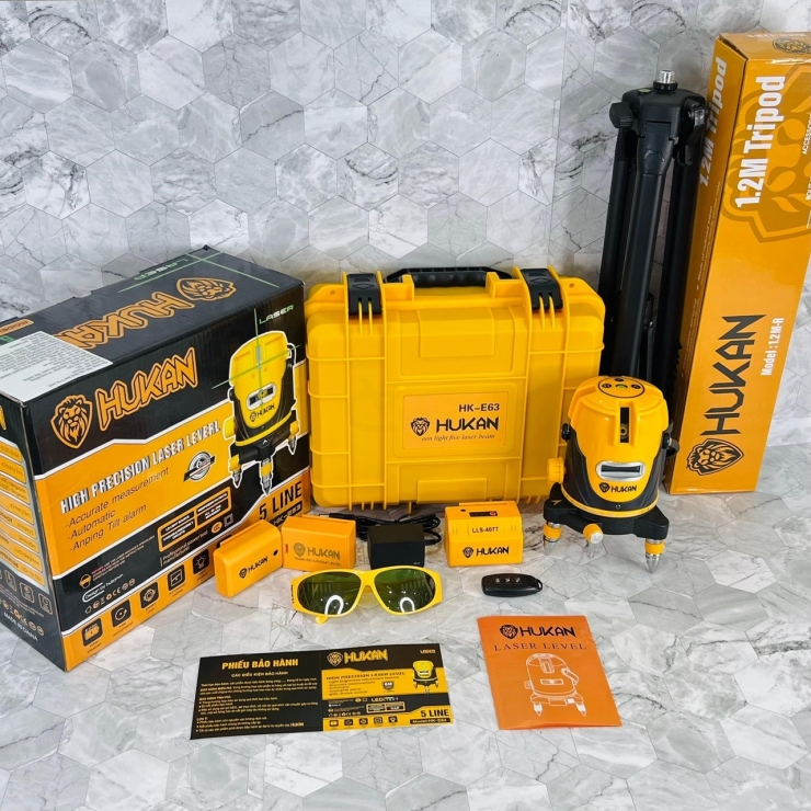 Máy cân bằng Laser 5 tia xanh Hukan HK-E63