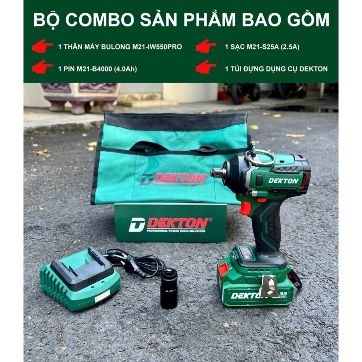Combo Máy Siết Bulong Pin Dekton M21-IW550PRO