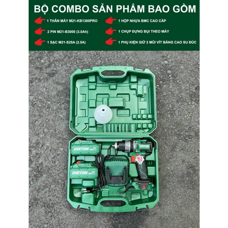 Combo Máy Khoan Pin Dekton M21-KB1385PRO