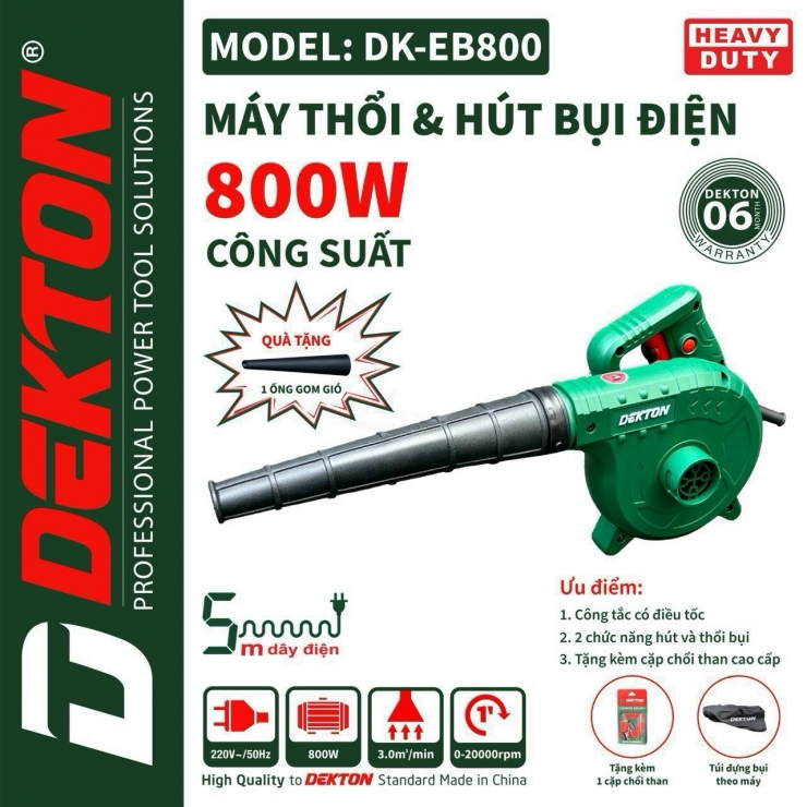 Máy Thổi và Hút Bui Dekton DK-EB800 ( Dùng Điện 220V )