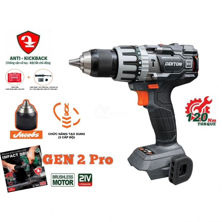 Máy Khoan động lực 120Nm Pin 21V Dekton M21-ID13120PLUS