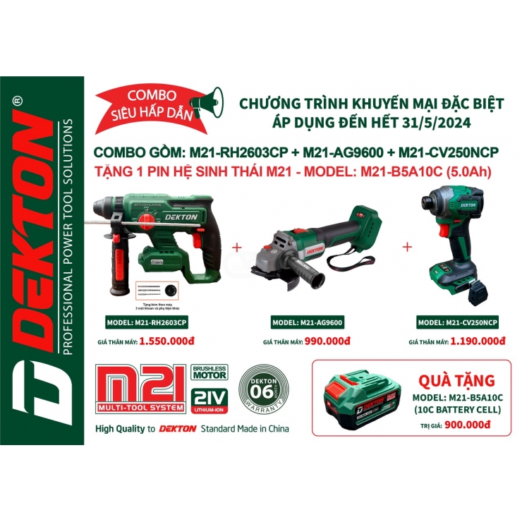 COMBO  M21-RH2602CP + M21-AG9600 + M21-CV250CP ( Tặng Pin Trị Giá 850 K )