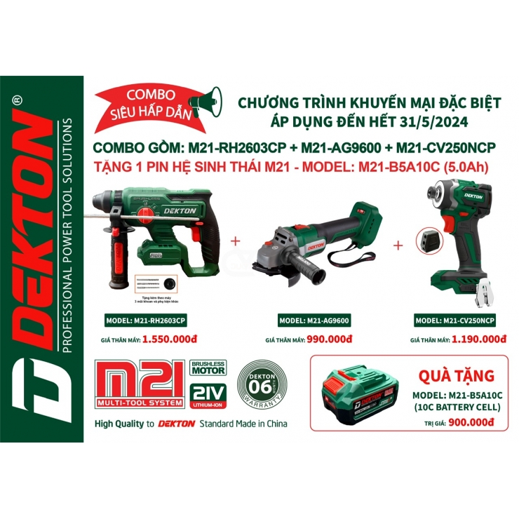 COMBO  M21-RH2602CP + M21-AG9600 + M21-CV250CP ( Tặng Pin Trị Giá 850 K )
