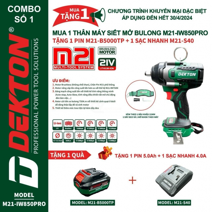 COMBO khuyến Mãi Bulong M21-IW850PRO ( Tặng Thân Giá Trị )