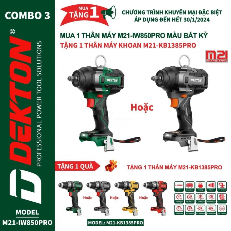 COMBO khuyến Mãi Bulong M21-IW850PRO ( Tặng Thân Giá Trị )