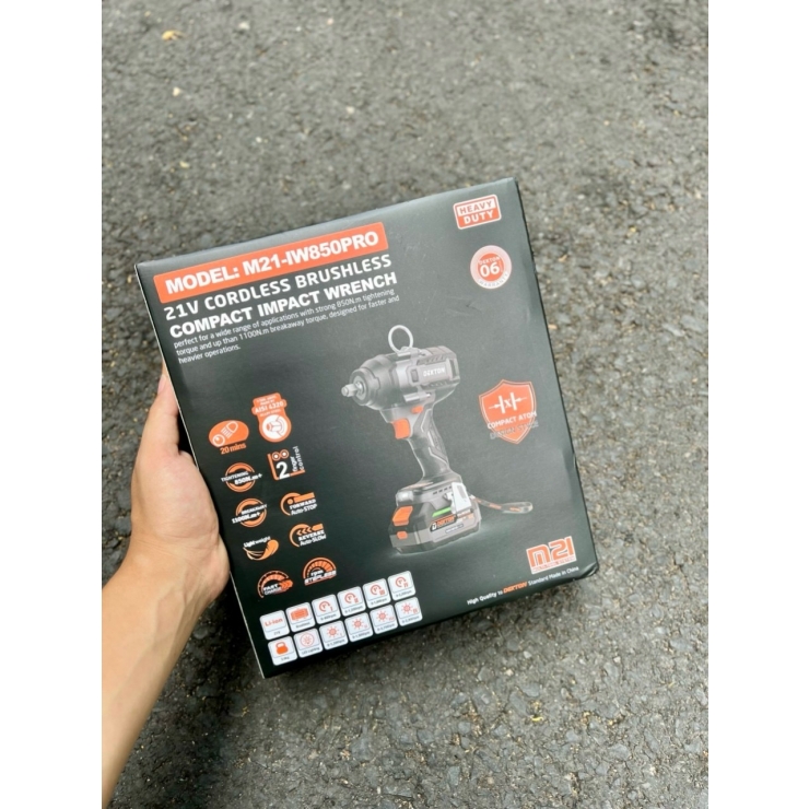 Combo  Máy Siết Bulong Pin Dekton D20-IW550PRO ( Chân Pin D20 Dewalt )
