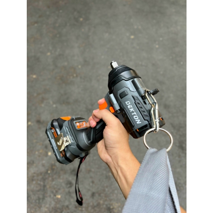 Combo  Máy Siết Bulong Pin Dekton D20-IW550PRO ( Chân Pin D20 Dewalt )
