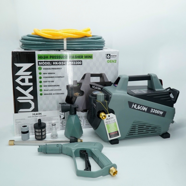 Máy Xịt Rửa Xe Cao Áp Hukan HK-G2-CWM3200 ( Có Chỉnh Áp )