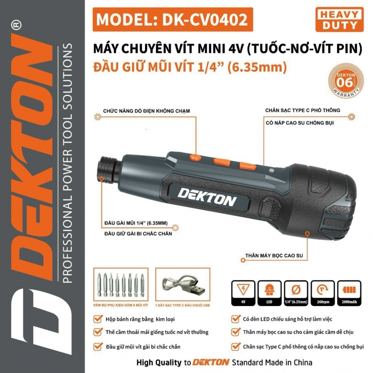 Tô vít Pin mini 4V Dekton DK-CV0402