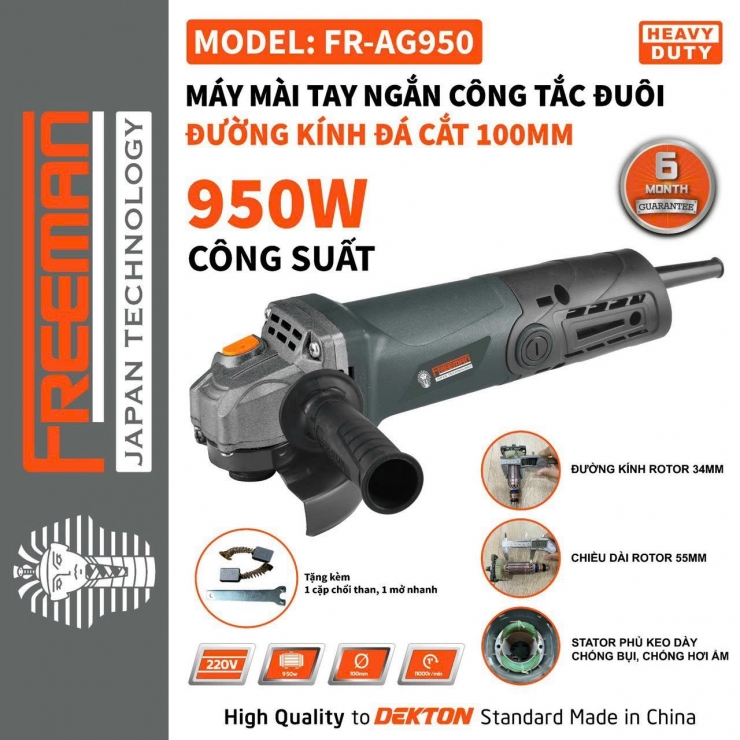Máy Mài 100mm FREEMAN FR-AG950 ( Công Tắc Đuôi )