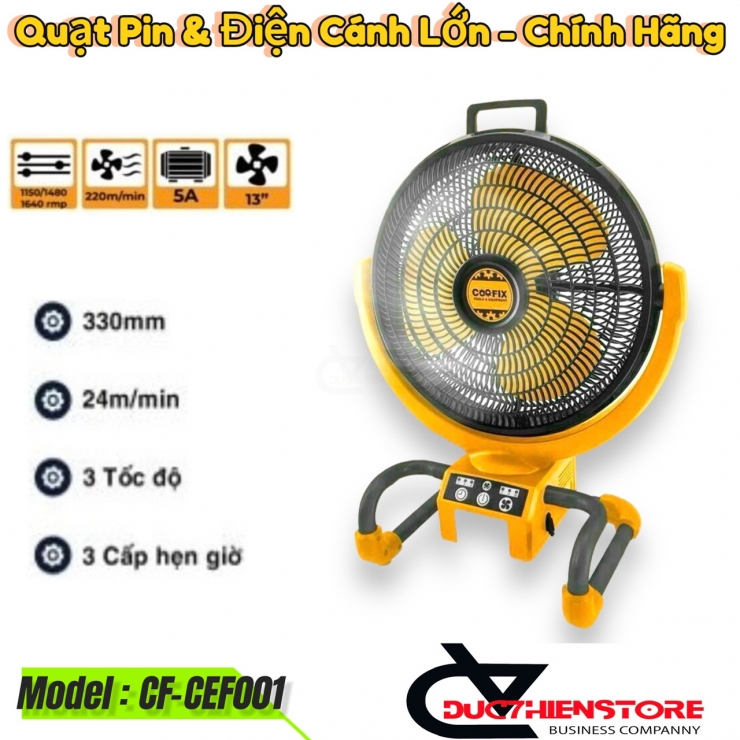 Quạt Pin 21V & Điện Coofix CF-CEF001 