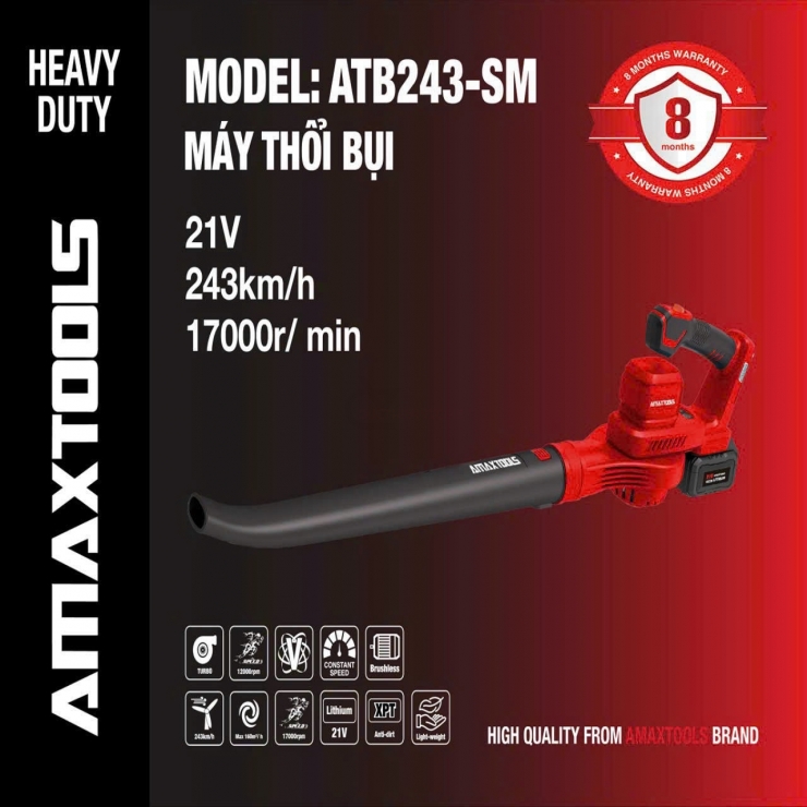 Máy thổi lá dùng Pin 21V Amaxtools ATB243-SM 