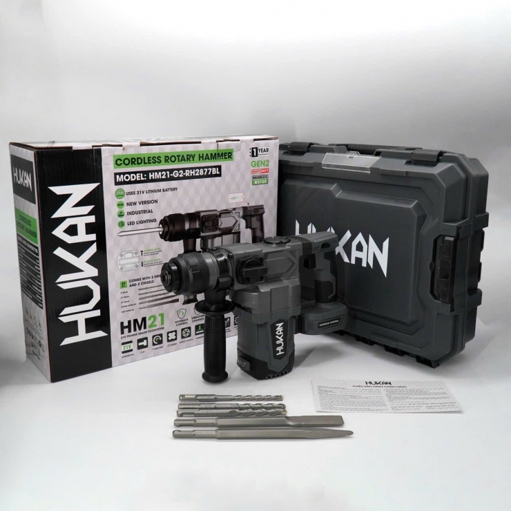 Thân Máy Khoan Đục Bê Tông Pin Hukan HM21-G2-RH2877BL ( Chưa Pin & Sạc )