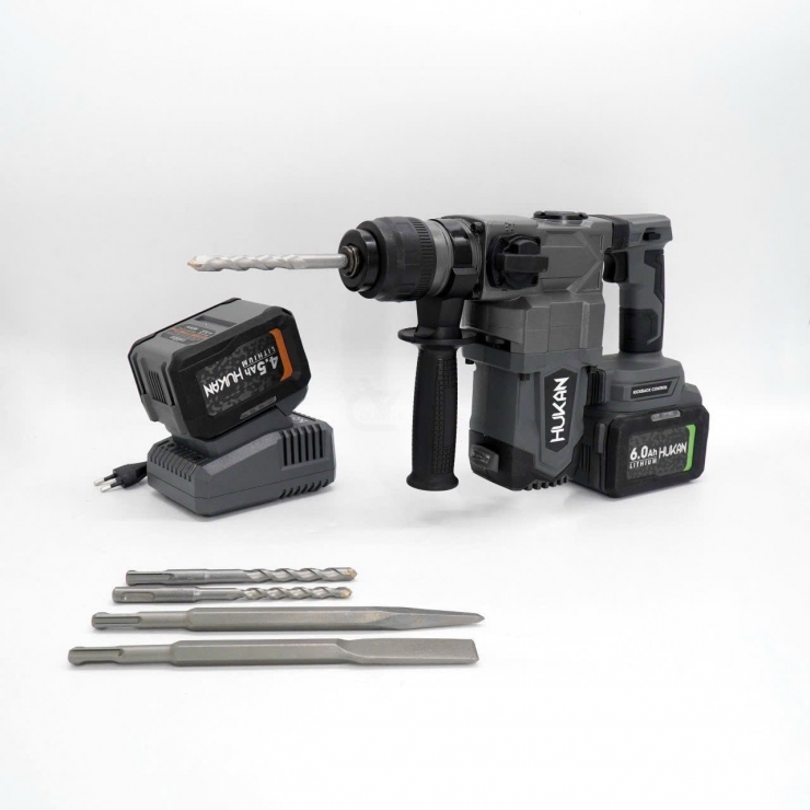 Combo Máy Khoan Đục Bê Tông Pin Hukan HM21-G2-RH2877BL Hammer