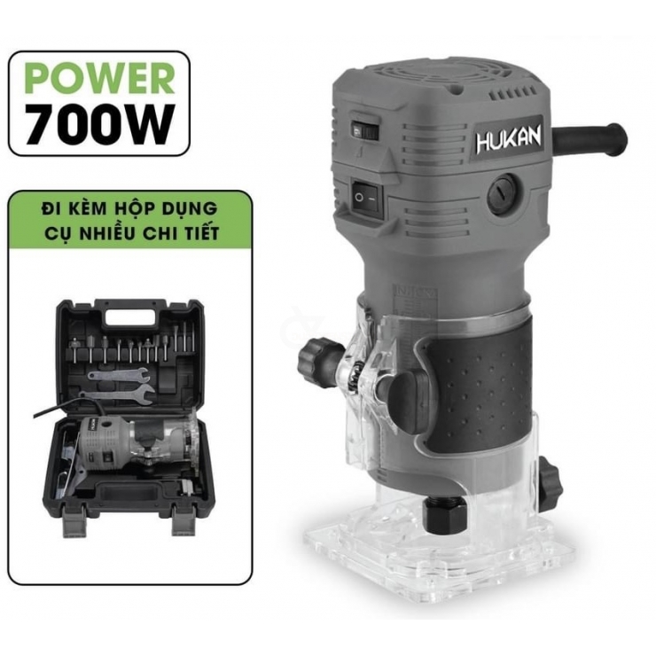 Máy phay 6mm Hukan G2-MBG0635 chỉnh tốc kèm phụ kiện