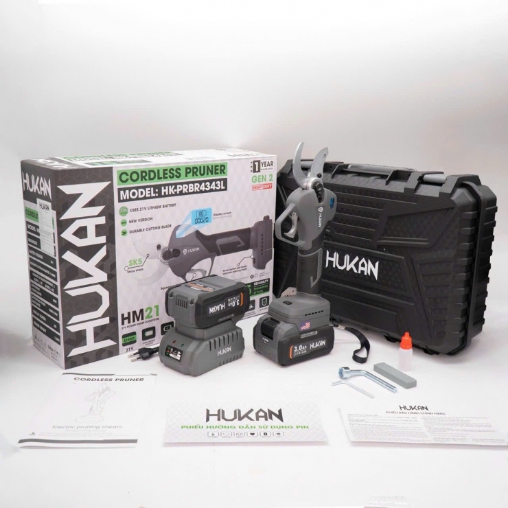 Kéo cắt cành 40mm Pin 21V Hukan HK-PRBR4343L Brushless