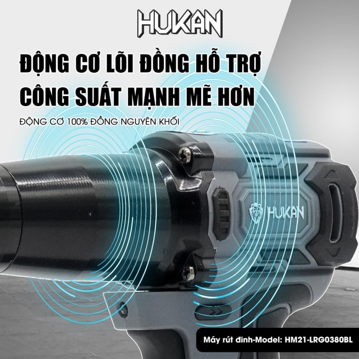 Thân máy rút rive dùng pin Hukan HM21-LRG0380L ( Chưa Pin & Sạc )