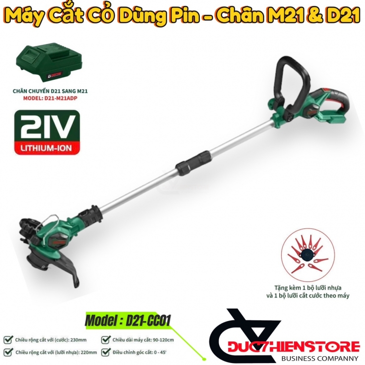 Máy cắt cỏ dùng Pin 21V Dekton D21-CC01 ( Chân Pin M21 & D21 )