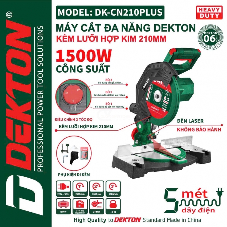 Máy cắt lưỡi hợp kim 210mm Dekton DK-CN210PLUS