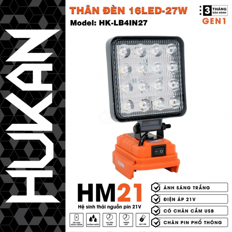 Đèn Led 27W Hukan HK-LB4IN27 