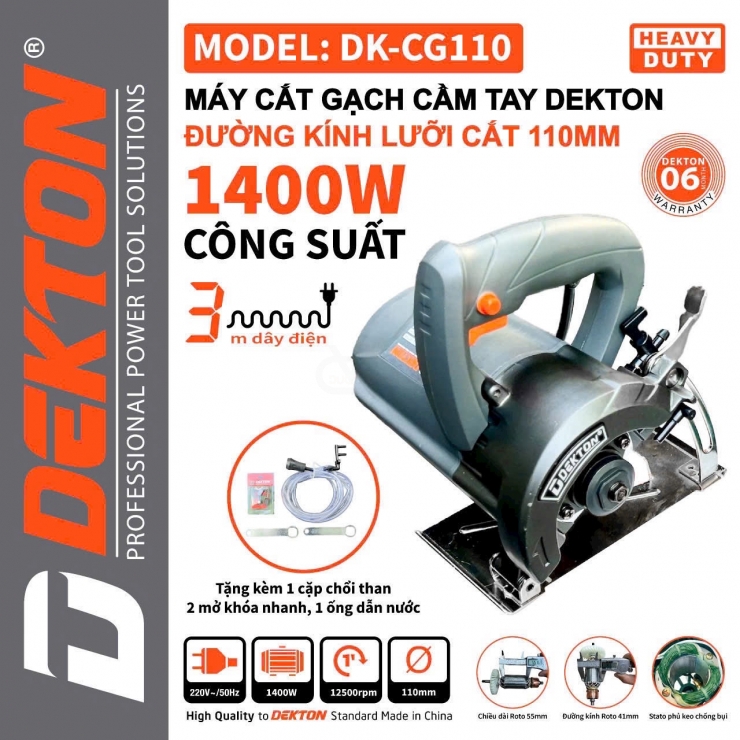 Máy cắt gạch 1400W Dekton DK-CG110