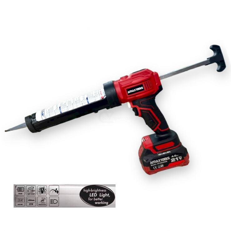 Máy bơm keo silicon Pin 21V Amaxtools ABK-21VSM