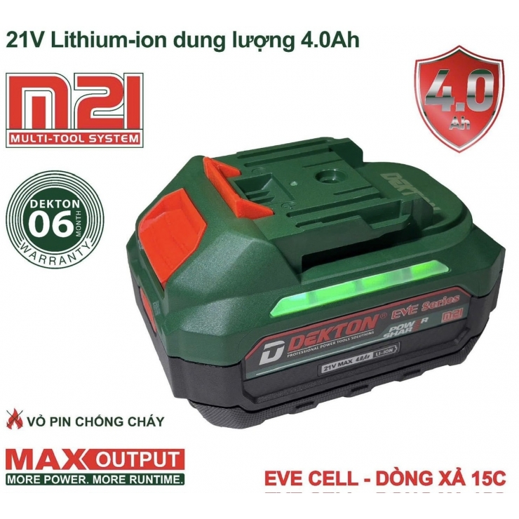 Pin EVE 4.0Ah Dekton M21-B4000EVE dòng xả 15C
