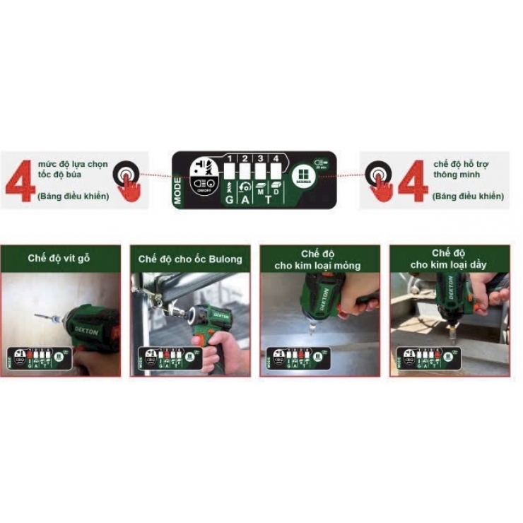 Máy bắn vít Pin 21V Dekton M21-CV250PRO Brushless  Gen3