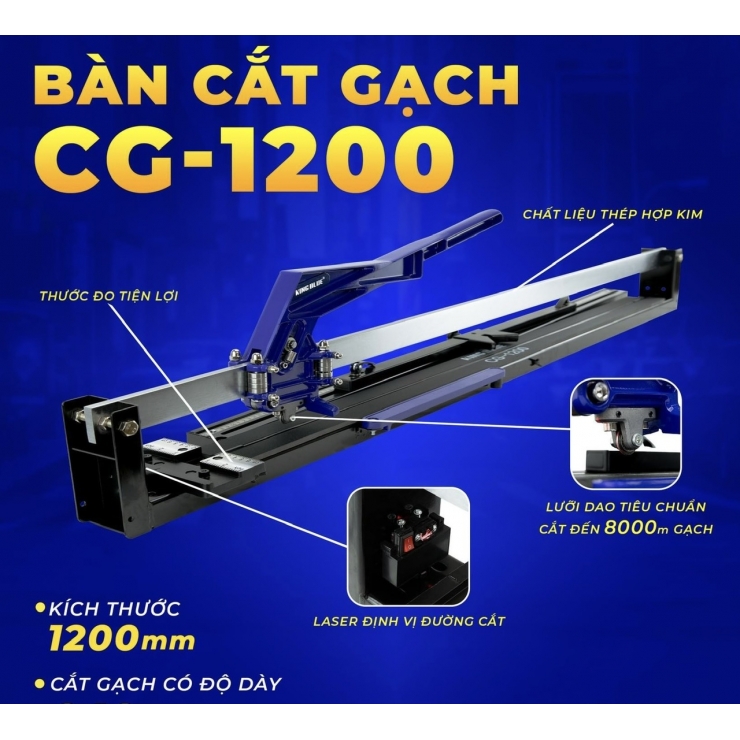 Bàn đẩy gạch tay 1m2 KINGBLUE CG-1200
