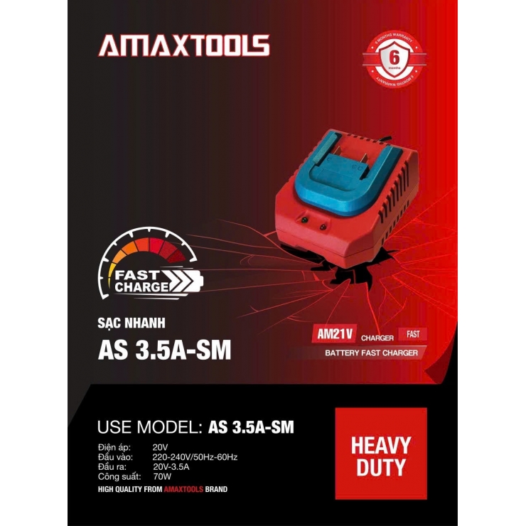 Sạc nhanh 3.5Ah Amaxtools AS3.5A-SM