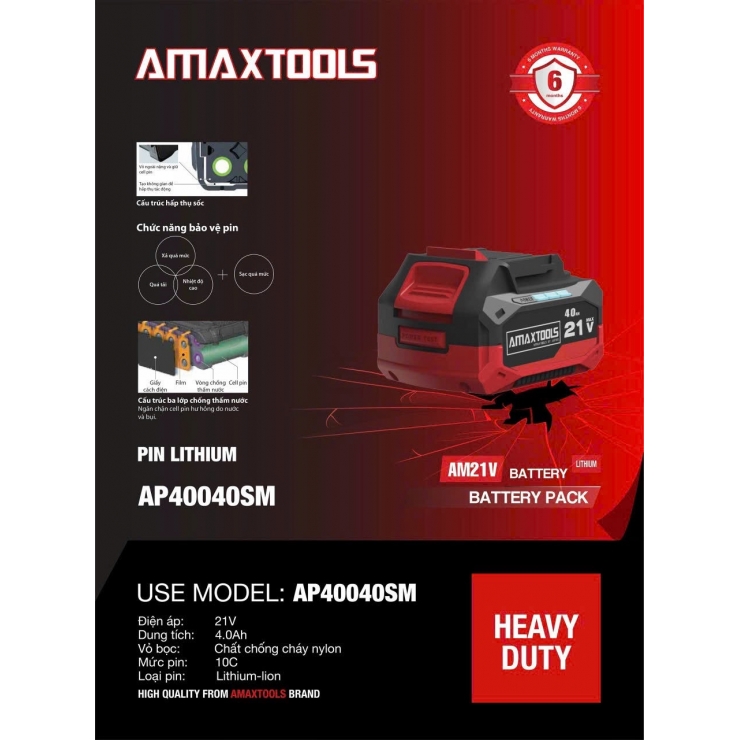 Máy siết vít 280Nm Pin 21V Amaxtools AV28014SM BLACK
