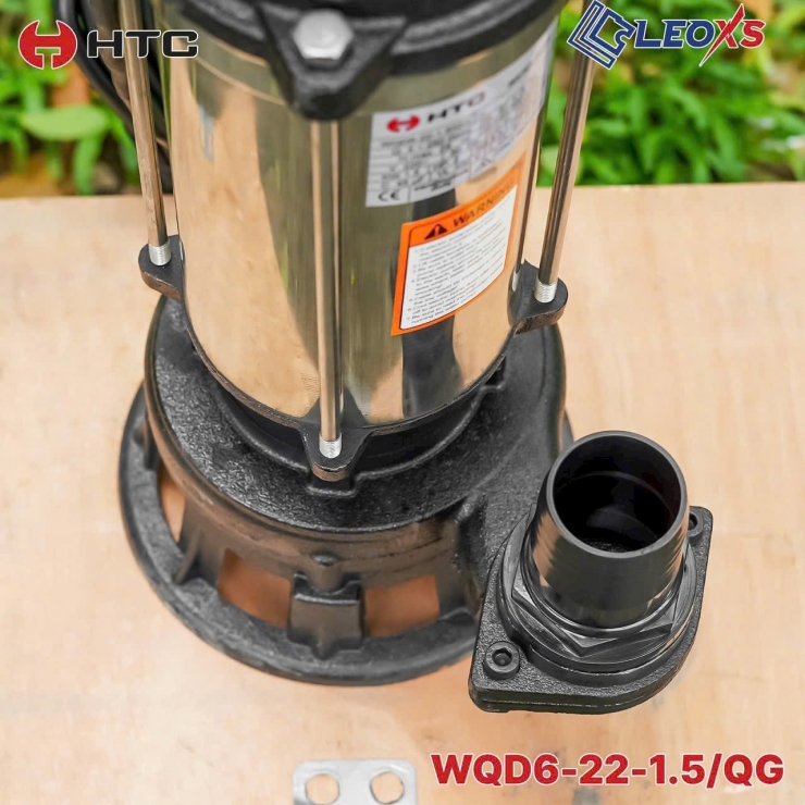 Máy bơm chìm INOX 1.5kW HTC WQD6-22-1.5-QG ( có lưỡi cắt rác )
