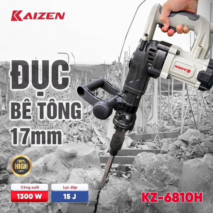 Máy đục bê tông 17mm Kaizen KZ-6810H ( 1300W - 15J )