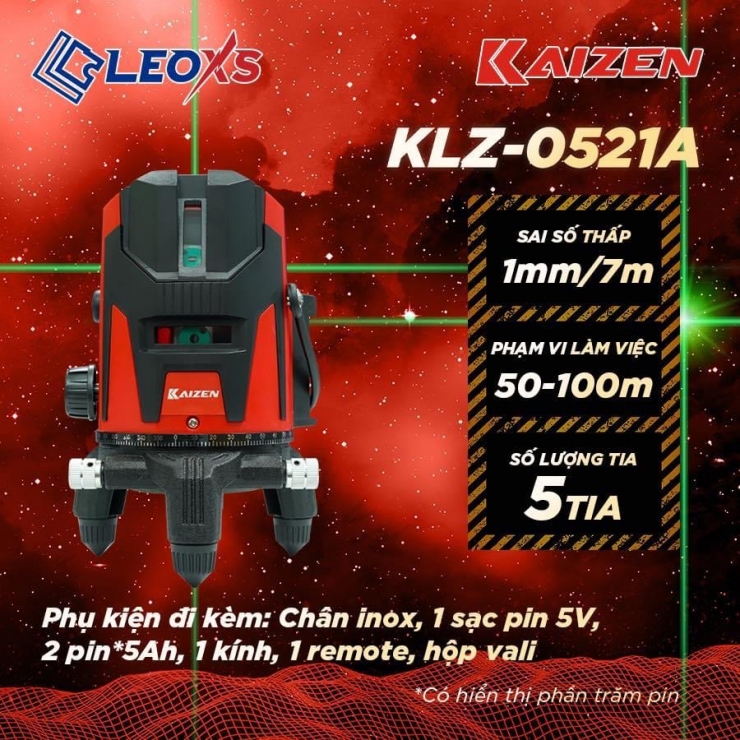 Máy cân mực 5 tia xanh Kaizen KLZ-0521A