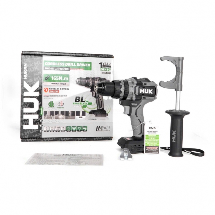 Máy khoan pin 165Nm Hukan G3-F165PRO Brushless Gen 3
