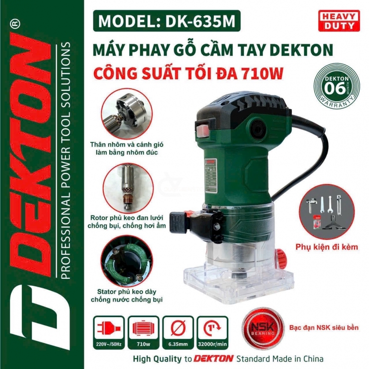 Máy soi gỗ Dekton DK-635M ( Phay Alu ..)