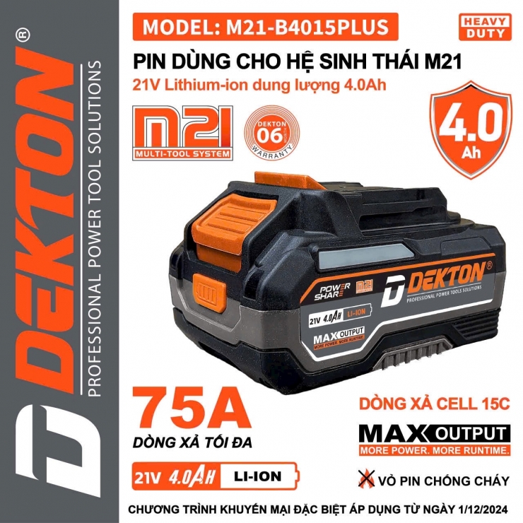 Máy mài góc mini pin 21V Dekton M21-AG100CP Brushless