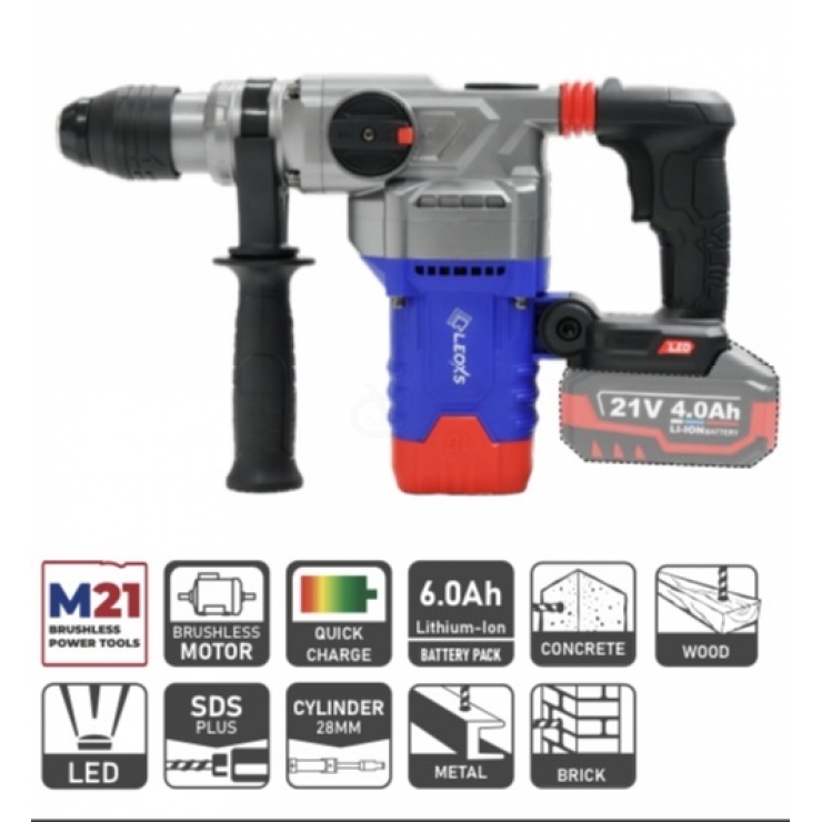 Máy khoan đục bê tông Pin 21V LEOxs LXS-RH2803PRO dòng Hammer