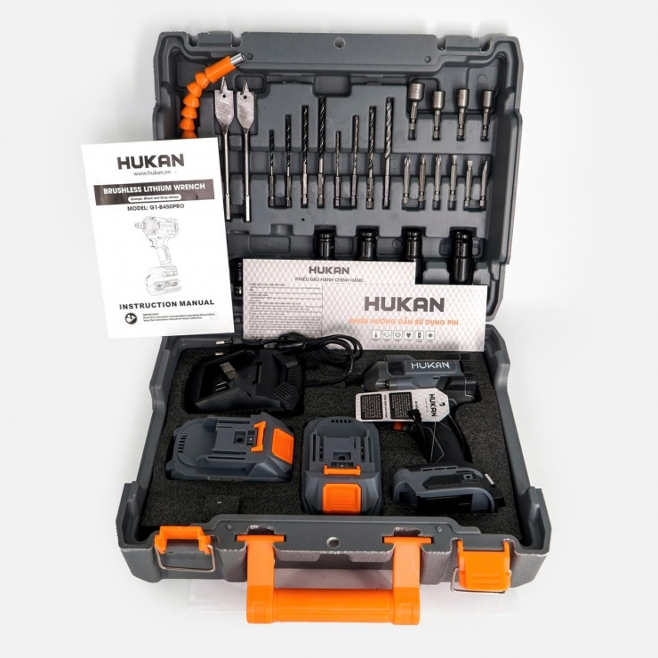 Máy siết bulong 450Nm Pin 21V Hukan G1-B450PRO