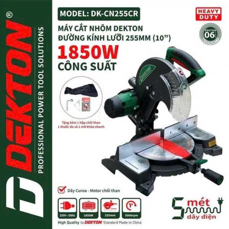 Máy cắt nhôm gỗ 255mm Dekton DK-CN255CR dây Curoa 