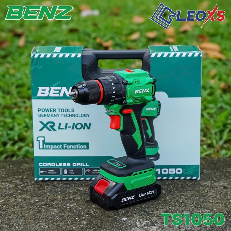 Máy khoan 10mm Pin 21V BENZ TS1050 Brushless ( kèm phụ kiện 30 chi tiết )