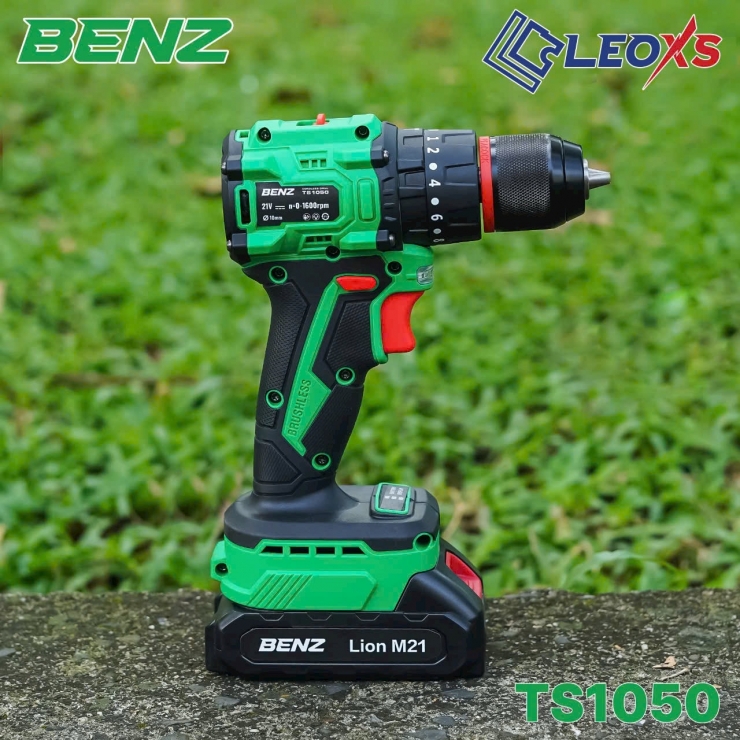 Máy khoan 10mm Pin 21V BENZ TS1050 Brushless ( kèm phụ kiện 30 chi tiết )