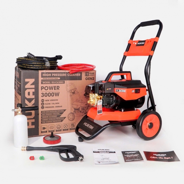 Máy rửa xe 3000W Cao Áp Hukan G2-CA3003 Chỉnh Áp Xe Đẩy